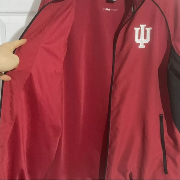Adidas INDIANA HOOSIERS Climaproof Jacket Mens Small Full Zip Embroidered Red - Picture 5 of 10